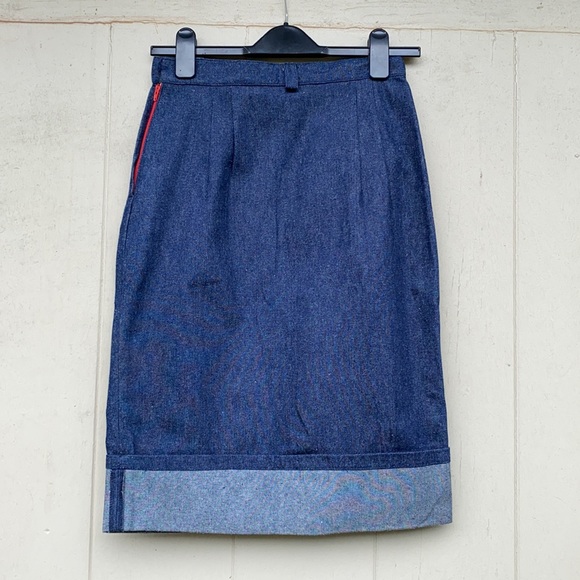 Retro Denim Pencil Skirt - Picture 2 of 6